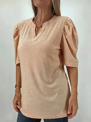 Remera Drapeada Blusita Beige L