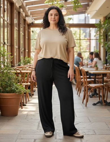 Pantalón Morley Palazzo Verano Bolsillos Negro 2