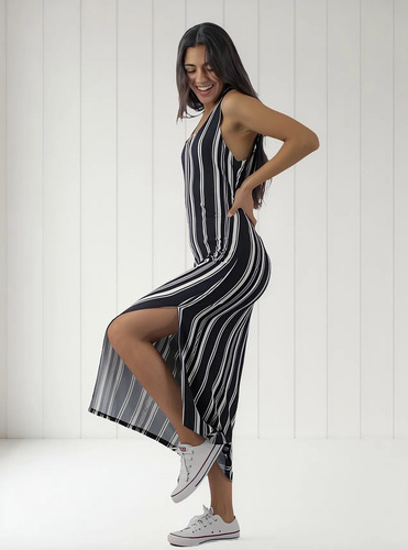 Vestido Midi Largo Licra Mujer