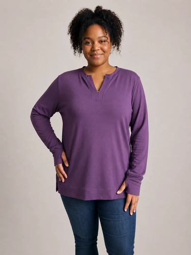 Remera Camiseta Térmica Talle Grande Violeta L/xl