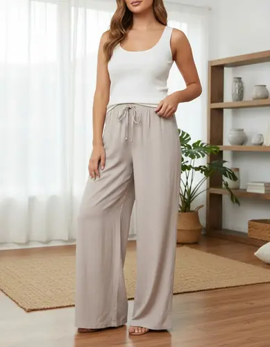 Palazzo Pantalón Fibrana Pantalona Tostadito 2