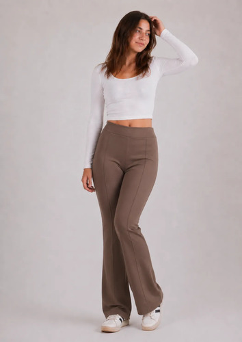 Calza Leggings Oxford Osaka Térmica Otoño Invierno Talles Moka Línea Vertical 1