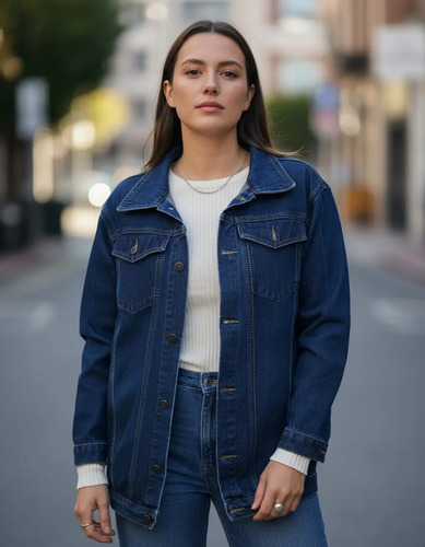 Campera Jean Cat Gato Jean Medio S Denim