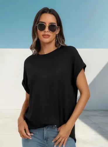 Remera Remerón Viscosa Buzo Negro 0