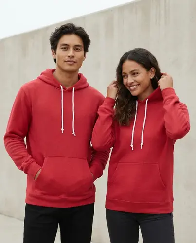 Canguro Deportivo Capucha Algodón Felpa Unisex Deportivo L Rojo