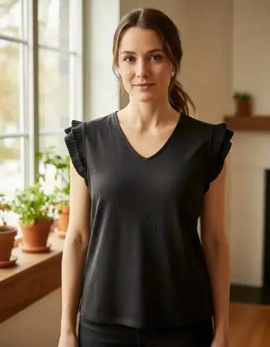 Remera Femenina Básica Negro 1