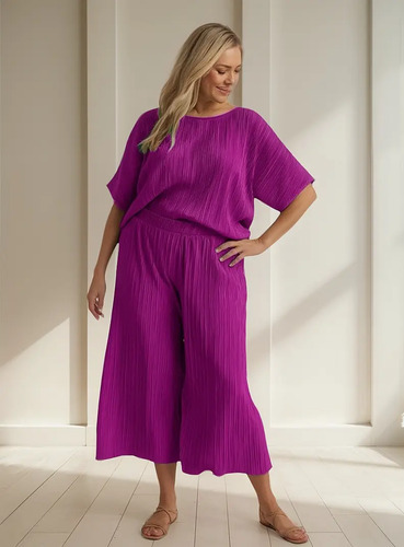 Pantalón Plisado Palazzo  Informal Fiesta