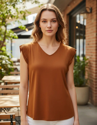 Remera Femenina Básica Mostaza 2