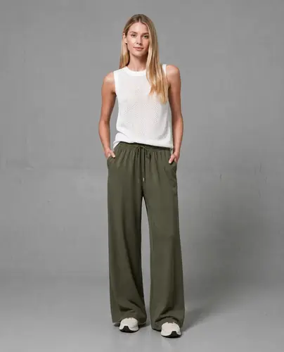 Pantalón Recto Para Mujer  Sport Spandex Verde Seco L