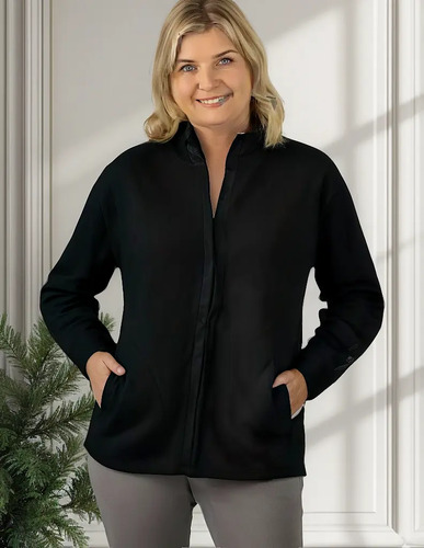 Campera Micropolar Térmica Abrigo Polar Negro Xl