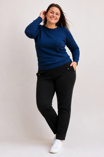 Calza Afelpada Plus Size Talles Grandes Térmicas Negro 2xl