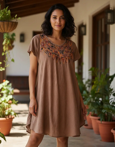 Vestido Bordado De La India