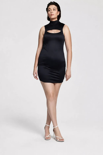Vestido Cut Out Animal Print Leopardo Negro Corto Noche Negro Lisa L