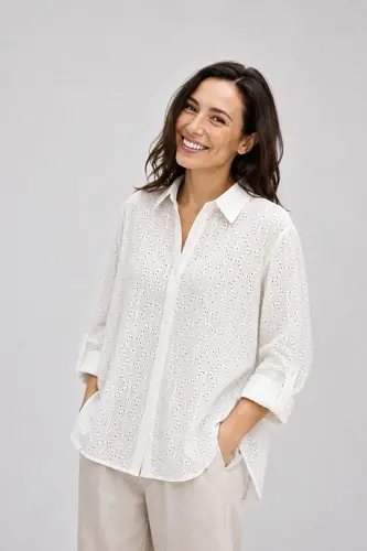 Camisa Blusa Broderie Bordada Camisola Blanco Modelo 2 1
