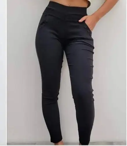 Calza Pantalón Gabardina Elastizada Calidad Negro L