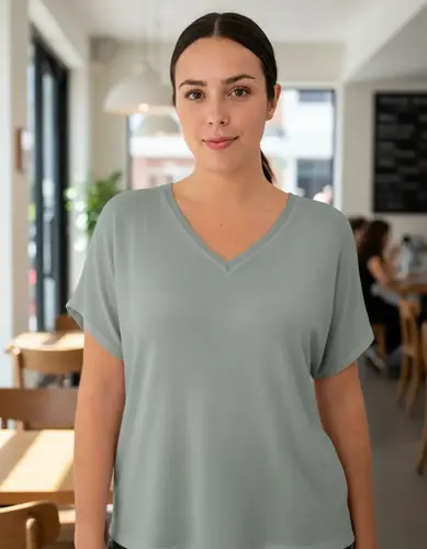 Remera Algodón Holgada Calidad Verde Claro 2