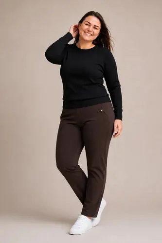Calza Afelpada Plus Size Talles Grandes Térmicas Chocolate Oscuro 3xl