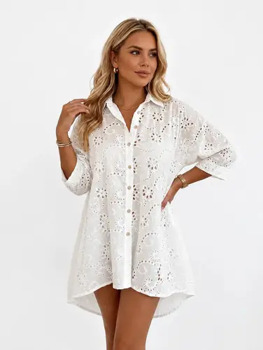 Camisa Camisola Broderie Blusón Blanco 1