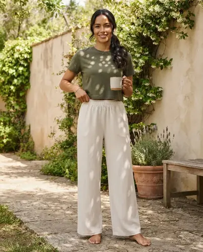 Pantalón Recto Para Mujer  Sport Spandex Crudo Sin Piolita L