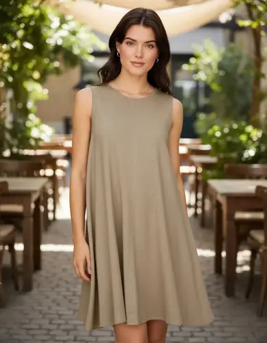 Vestido A La Rodilla Amplio Verano
