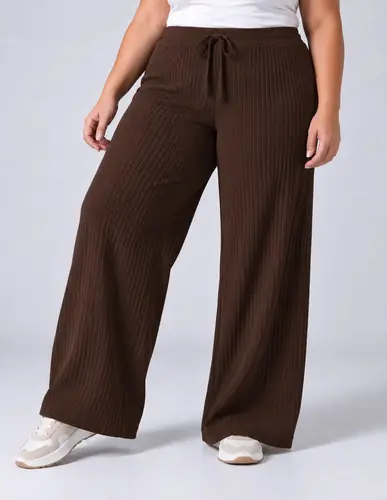 Pantalón Palazzo Primavera Verano Talles Varios Chocolate M