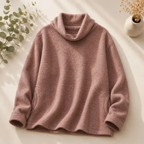 Sweater Buzo  Polerón Lanilla Aspen Overesize Único Tostado