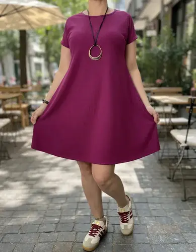 Vestido Morley Con Bolsillos Bordó Único
