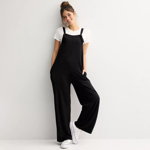 Enterito Mono Jumper Monoprenda Jardinero Negro L