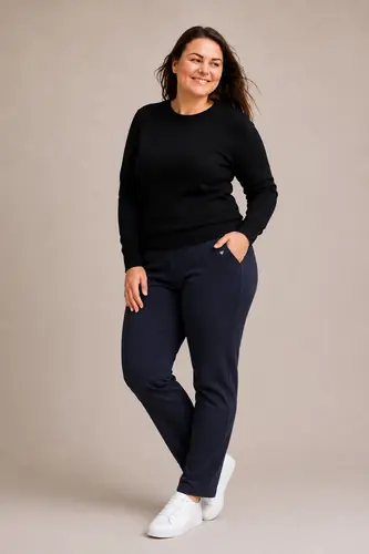 Calza Afelpada Plus Size Talles Grandes Térmicas Azul Marino Oscuro Xl