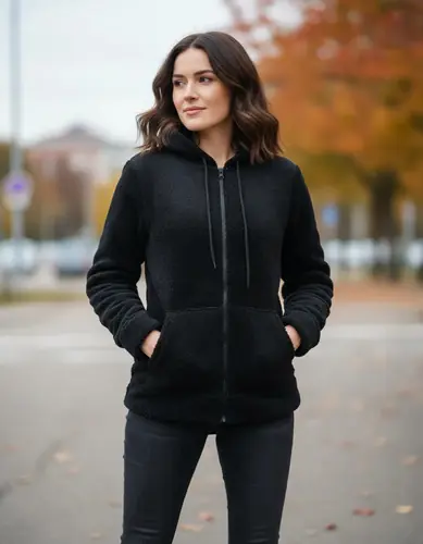 Campera  Peluche Sherpa Peludita Teddy Negro 1