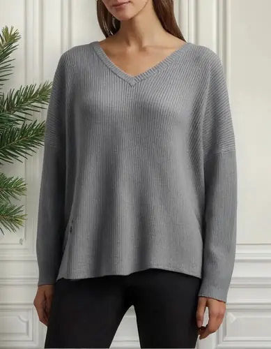 Sweater Tejido Algodón Buzo Oversize Gris 1 (m/l)