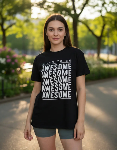 Remerón Remera Mujer Algodón Estampada Negro L
