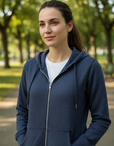 Campera Deportiva Algodón Azul 1