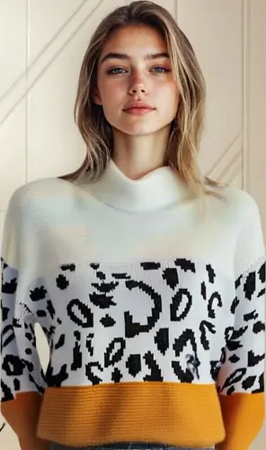 Sweater Marrón Animal Print Único