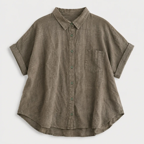 Camisa Camisola  De Mujer Oversize Verde 3