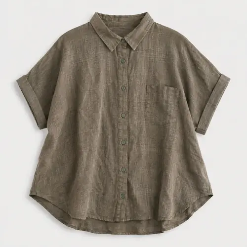 Camisa Camisola  De Mujer Oversize Verde 3
