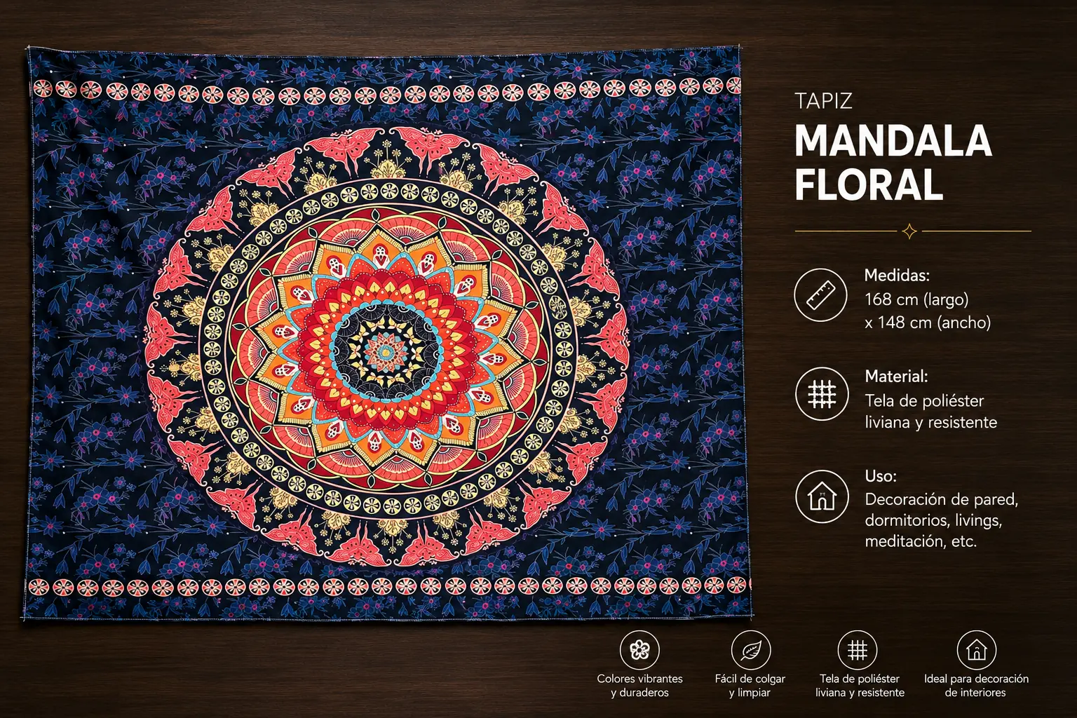 tapiz de Mandala Floral
