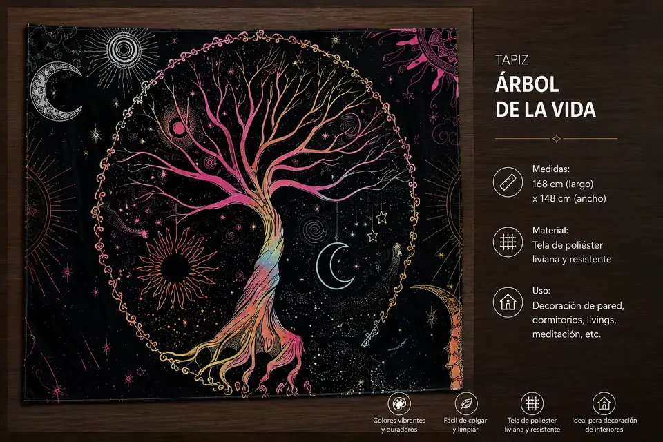 tapiz del arbol de la vida con colores