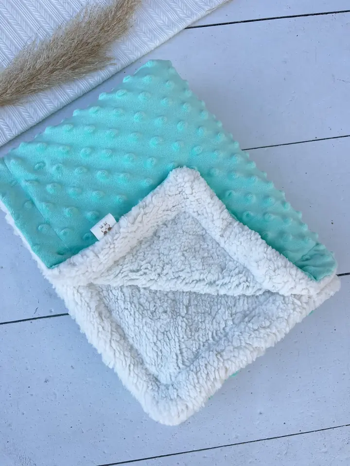 Rebozo plush minky y corderito verde