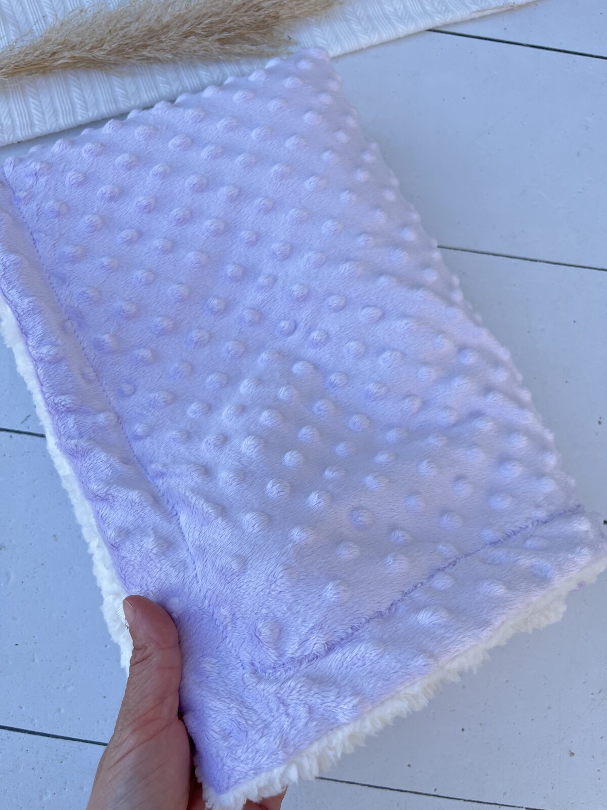 Rebozo plush minky y corderito lila