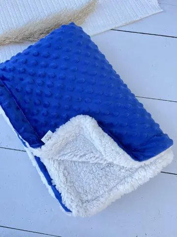 Rebozo plush minky y corderito azul