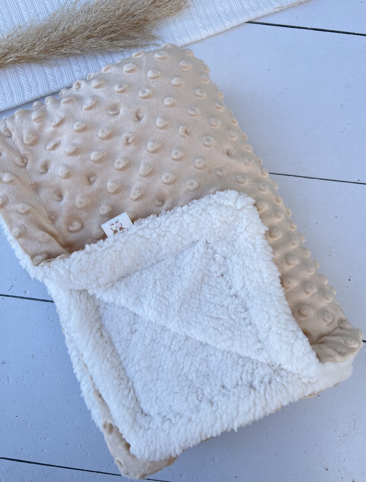 Rebozo plush minky y corderito beige