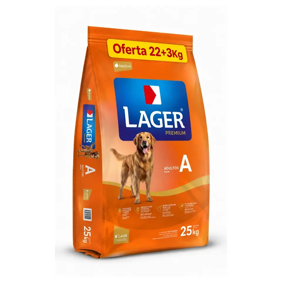 Lager perro adulto 22 Kg + 3