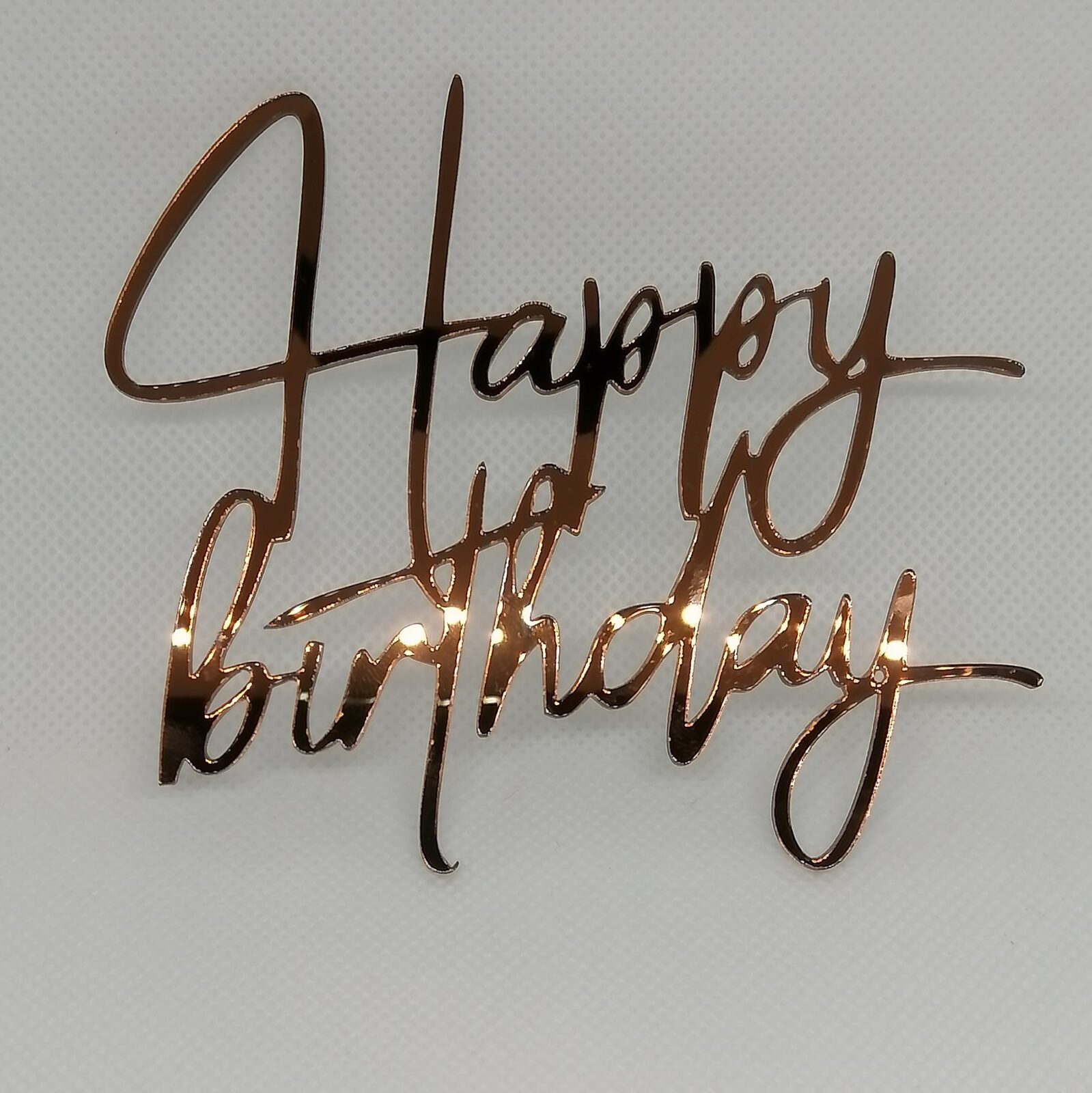 Happy birthday acrilico color cobre