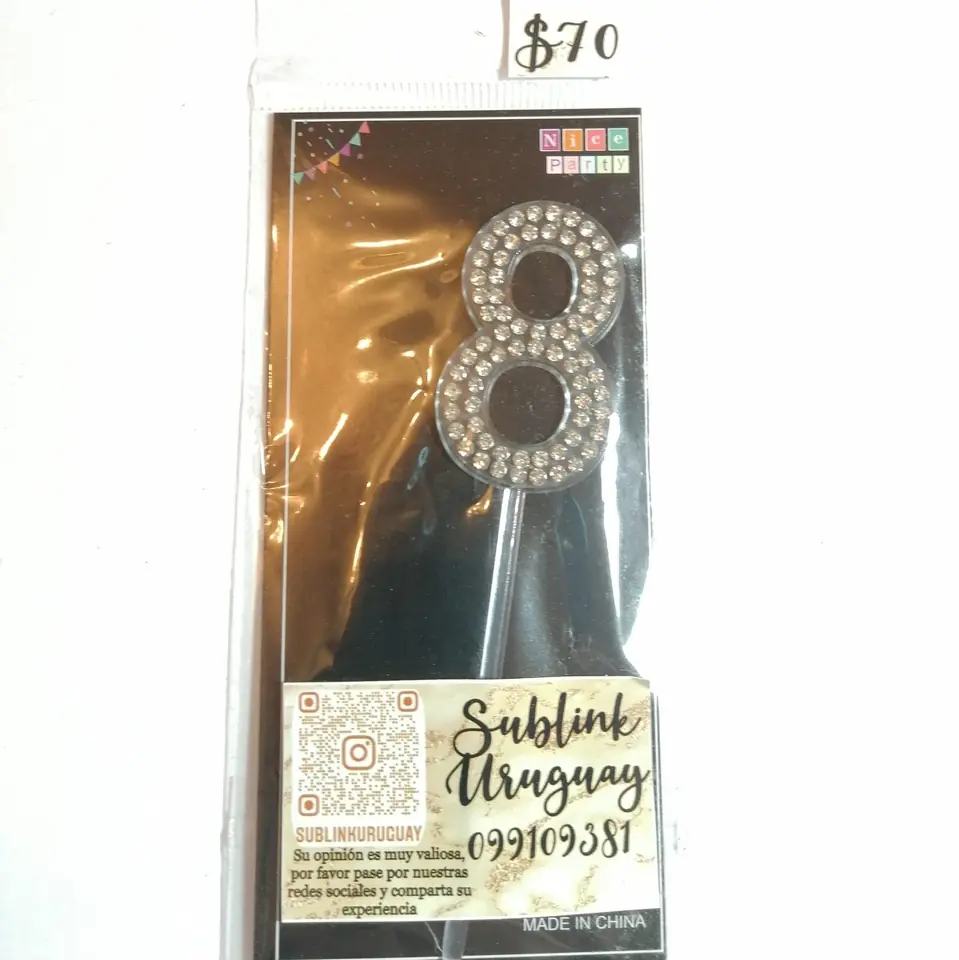 Numero con strass y corona
