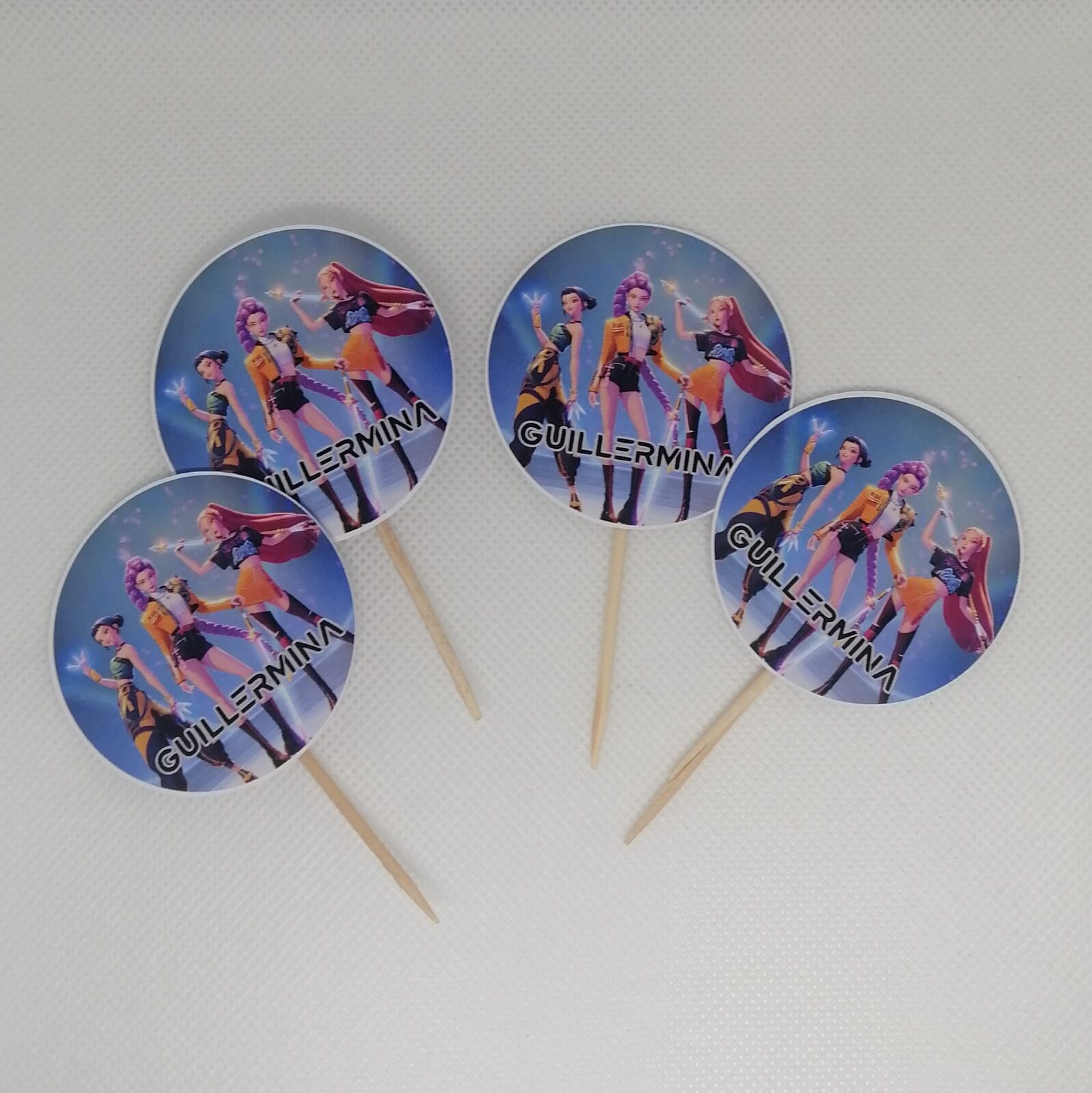 cupcake topper personalizado kpop demon hunters, Las Guerreras K-pop