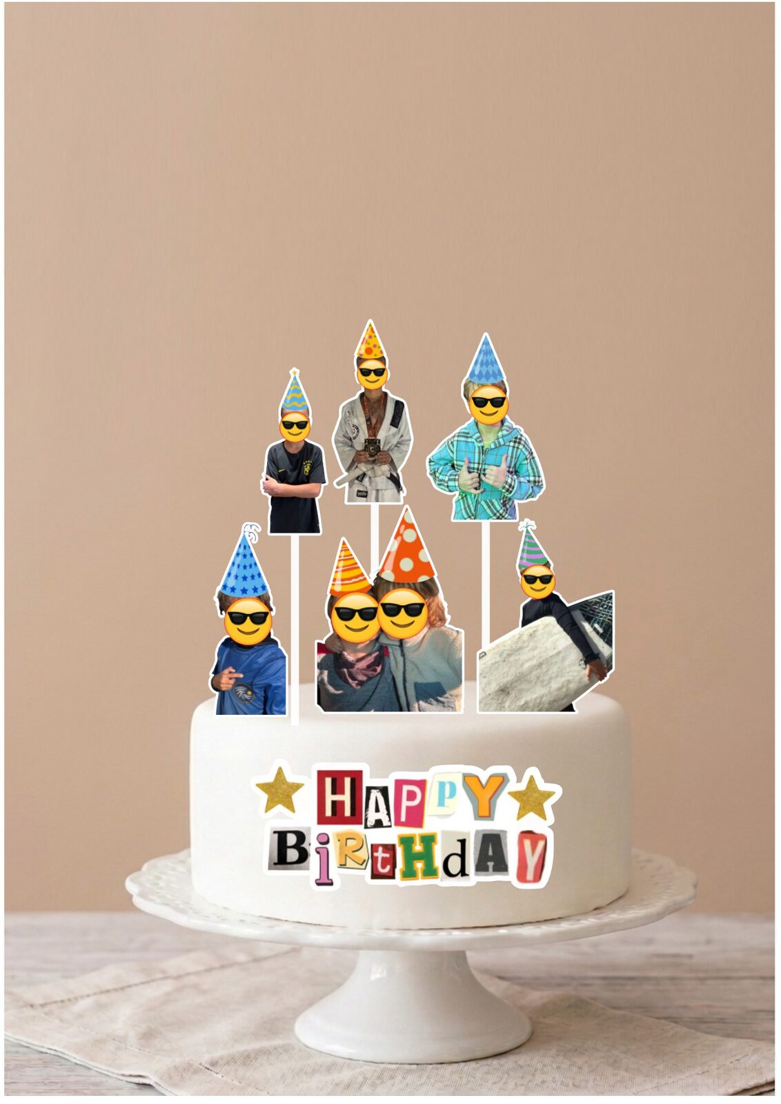 Topper para Torta Personalizado con Fotos