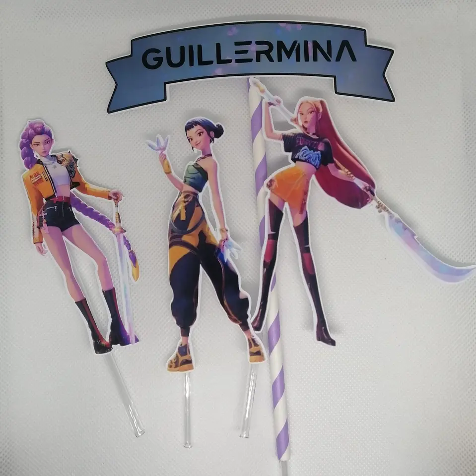 caketopper personalizado kpop demon hunters, Las Guerreras K-pop