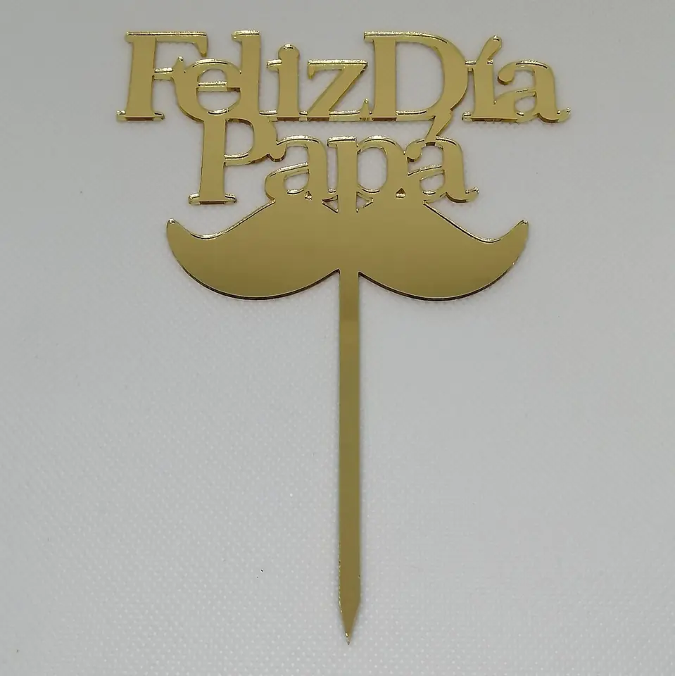 cake topper feliz dia papá mostacho bigote