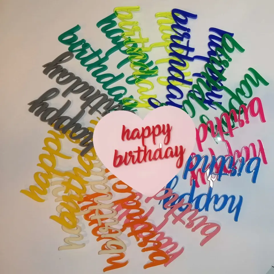 cake topper happy birthday acrilico